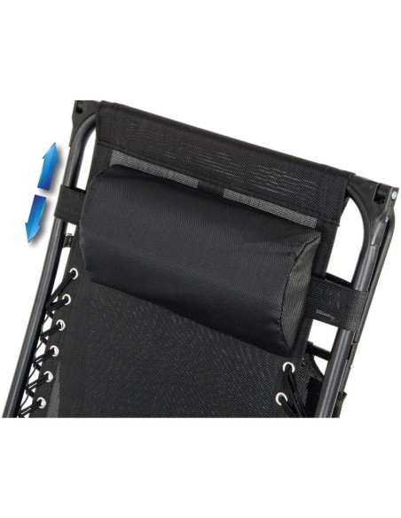 Leżak ogrodowy składany wielofunkcyjny z daszkiem 173x52/65x110cm czarno-szary