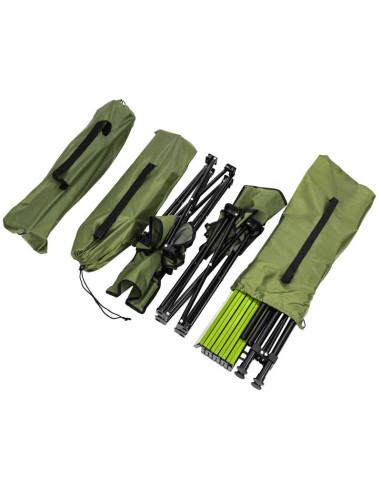 Zestaw turystyczny 5w1 stolik i 4 krzesła zielony