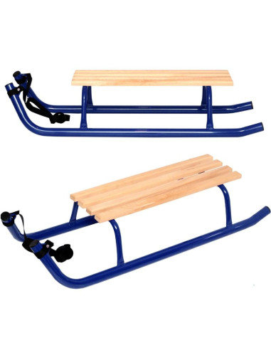 Sanki metalowe kuligowe 2 osobowe wzmocnione niebieskie