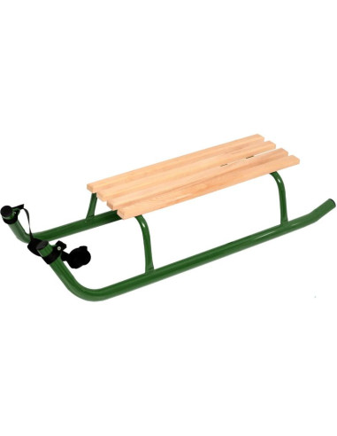 Sanki metalowe kuligowe 2 osobowe wzmocnione zielone