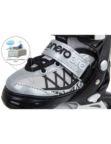 Łyżworolki-wrotki-łyżwy 4w1 enero pro led 30-33 szare