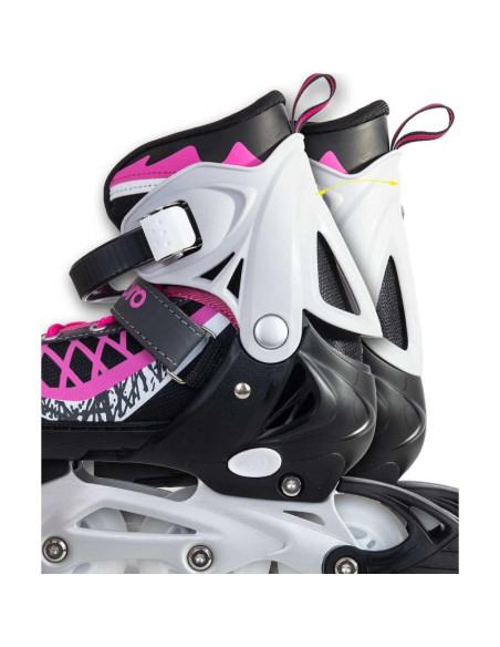 Łyżworolki-wrotki-łyżwy 4w1 enero pro led 30-33 różowo-szare