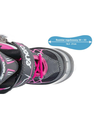 Łyżworolki-wrotki-łyżwy 4w1 enero pro led 30-33 różowo-szare