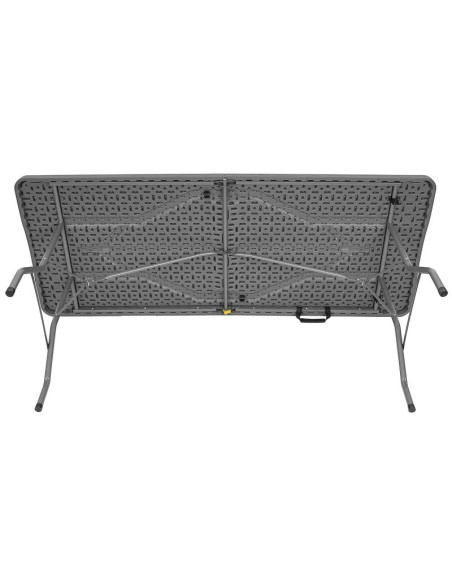 Stół cateringowy składany w walizkę 180x74cm max.100kg  woodland deska ciemny szary