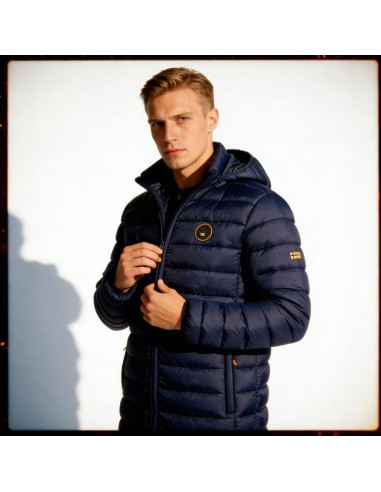 Kurtka męska geographical norway amigobadge long hood db navy men 233 navy (wy8852h/gn-marine)