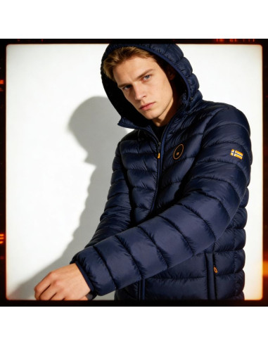 Kurtka męska geographical norway amigobadge long hood db navy men 233 navy (wy8852h/gn-marine)
