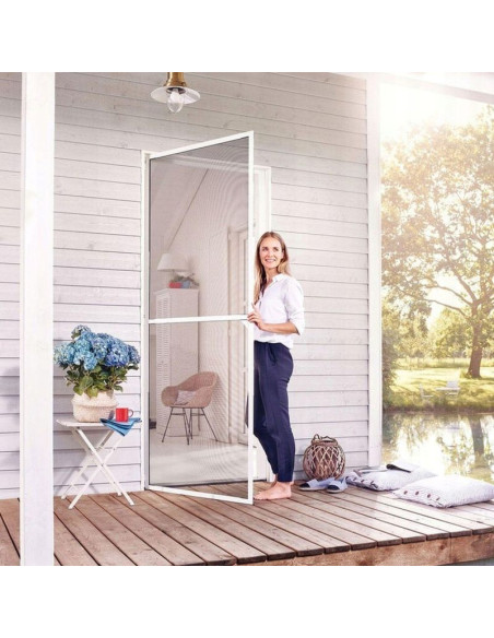 Moskitiera drzwi alu 100x215 biała basic plus