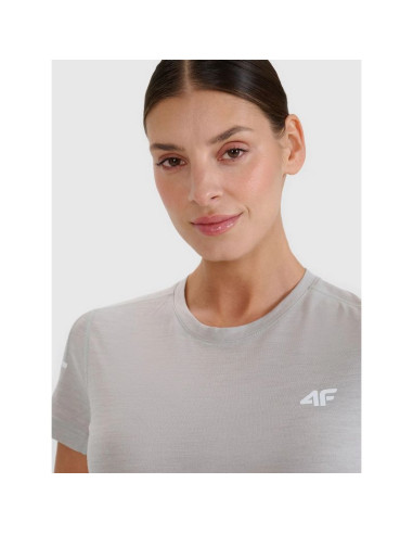 Koszulka trekkingowa z wełną merino damska 4f 4fwss25tftsf1269-27s