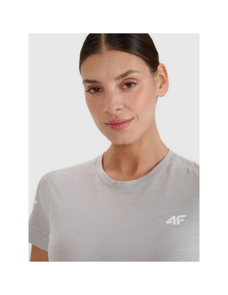 Koszulka trekkingowa z wełną merino damska 4f 4fwss25tftsf1269-27s