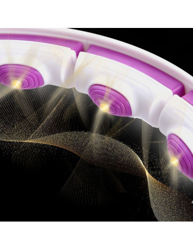 Hhm17 hula hop white/violet z magnesami i obciążnikiem + licznik hms