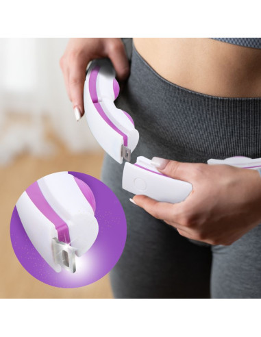 Hhm17 hula hop white/violet z magnesami i obciążnikiem + licznik hms