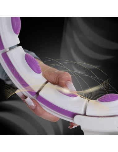Hhm17 hula hop white/violet z magnesami i obciążnikiem + licznik hms