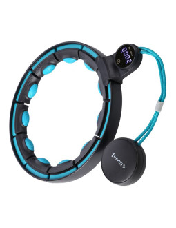 Hhm17 hula hop black/turquoise z magnesami i obciążnikiem + licznik hms