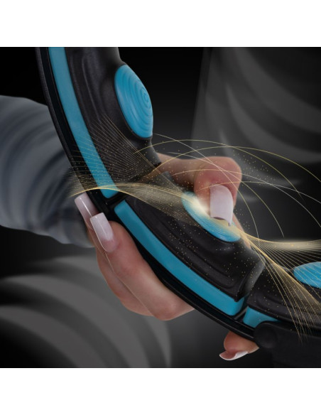 Hhm17 hula hop black/turquoise z magnesami i obciążnikiem + licznik hms