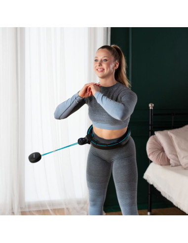 Hhm17 hula hop black/turquoise z magnesami i obciążnikiem + licznik hms