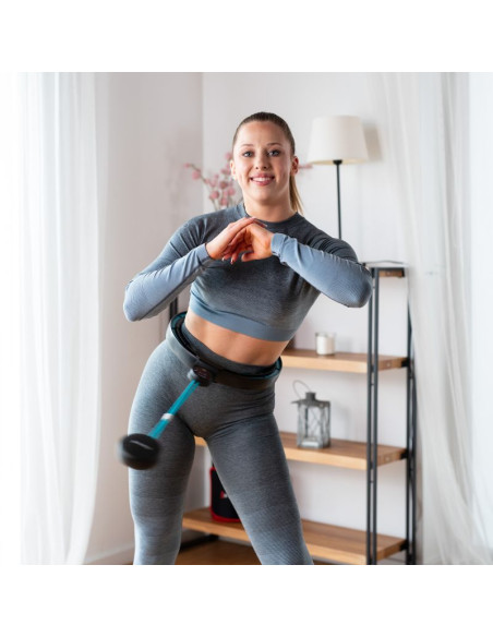 Hhm17 hula hop black/turquoise z magnesami i obciążnikiem + licznik hms