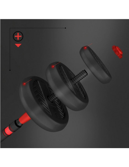 Zestaw ciężarów 6w1 hms sgn130 (sztanga, sztangielki i kettlebell) 30kg