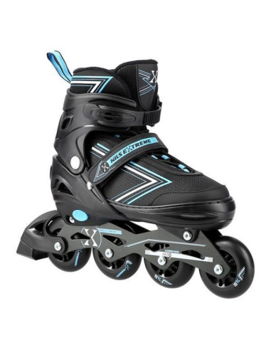 Łyżworolki nils extreme nh11912 a 2w1 czarno-niebieskie rozm. s (31-34) z wymienną płozą hokejową