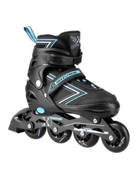 Łyżworolki nils extreme nh11912 a 2w1 czarno-niebieskie rozm. s (31-34) z wymienną płozą hokejową