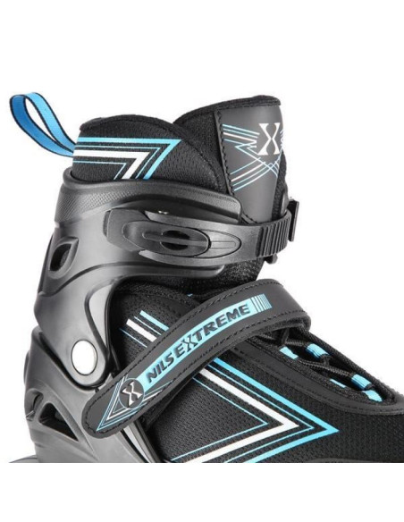 Łyżworolki nils extreme nh11912 a 2w1 czarno-niebieskie rozm. s (31-34) z wymienną płozą hokejową