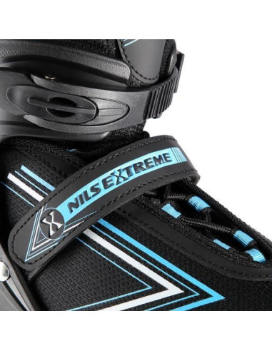 Łyżworolki nils extreme nh11912 a 2w1 czarno-niebieskie rozm. s (31-34) z wymienną płozą hokejową