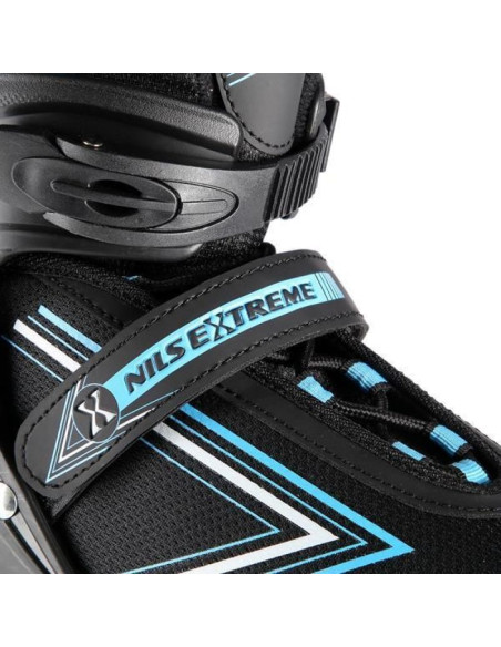 Łyżworolki nils extreme nh11912 a 2w1 czarno-niebieskie rozm. s (31-34) z wymienną płozą hokejową