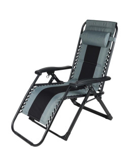 Leżak ogrodowy składany wielofunkcyjny 162x52/65x110cm czarno szary 2