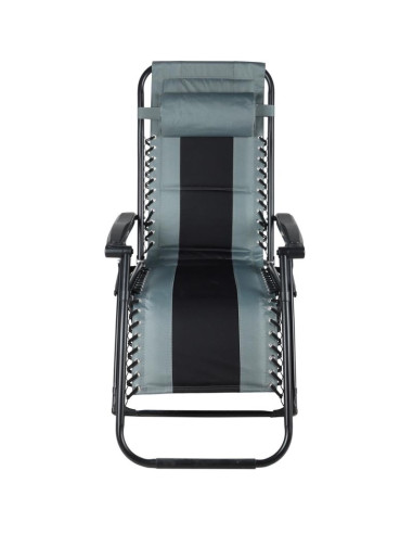 Leżak ogrodowy składany wielofunkcyjny 162x52/65x110cm czarno szary