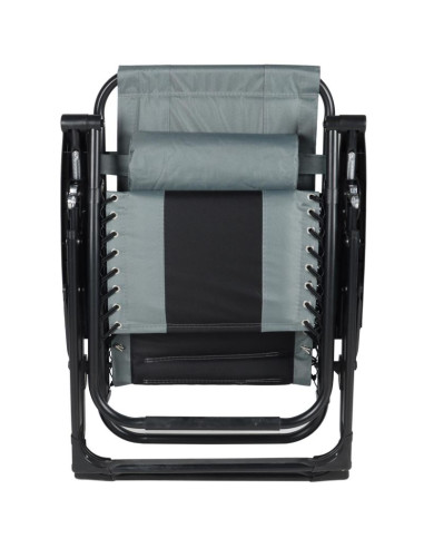 Leżak ogrodowy składany wielofunkcyjny 162x52/65x110cm czarno szary