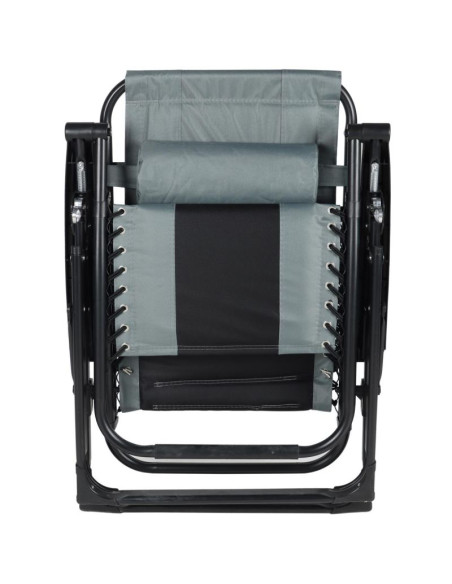 Leżak ogrodowy składany wielofunkcyjny 162x52/65x110cm czarno szary