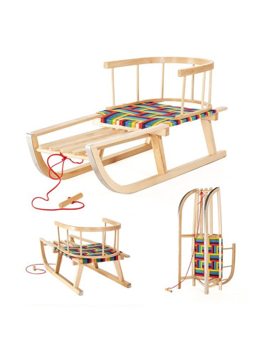 Sanki z siedziskiem parcianym i oparciem greenblue gb138