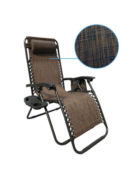 Leżak ogrodowy składany wielofunkcyjny 175x52/65x107cmy brązowy