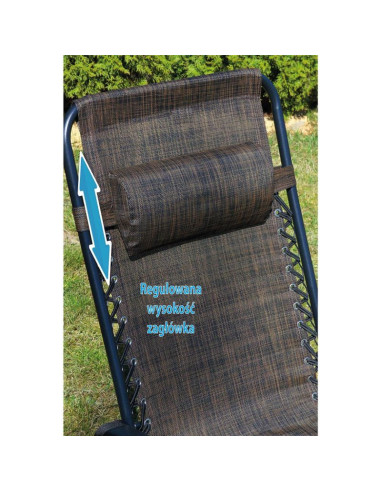 Leżak ogrodowy składany wielofunkcyjny 175x52/65x107cmy brązowy