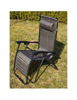 Leżak ogrodowy składany wielofunkcyjny 175x52/65x107cm szary 2