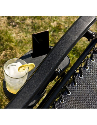 Leżak ogrodowy składany wielofunkcyjny 175x52/65x107cm szary