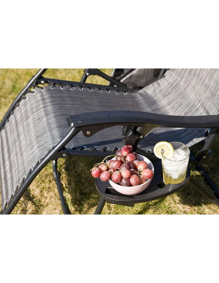 Leżak ogrodowy składany wielofunkcyjny 175x52/65x107cm szary