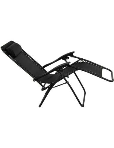 Leżak ogrodowy składany wielofunkcyjny 175x52/65x107cm czarny