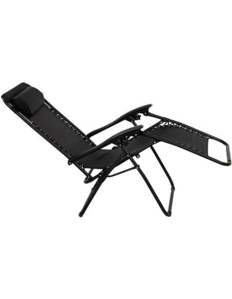 Leżak ogrodowy składany wielofunkcyjny 175x52/65x107cm czarny