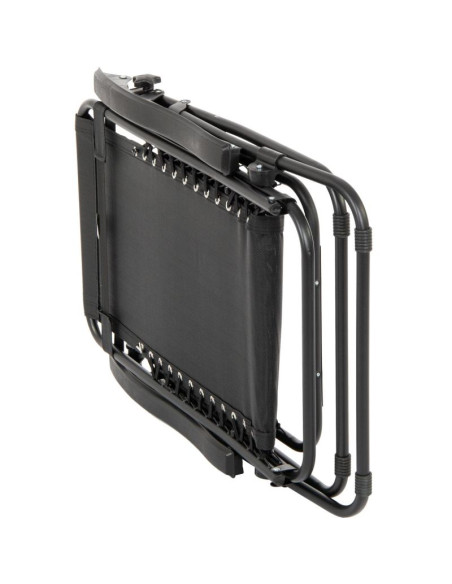 Leżak ogrodowy składany wielofunkcyjny 175x52/65x107cm czarny