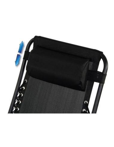 Leżak ogrodowy składany wielofunkcyjny 175x52/65x107cm czarny