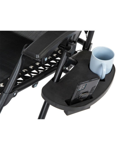 Leżak ogrodowy składany wielofunkcyjny 175x52/65x107cm czarny