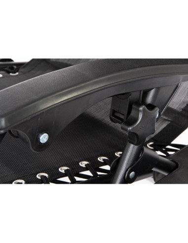 Leżak ogrodowy składany wielofunkcyjny 175x52/65x107cm czarny