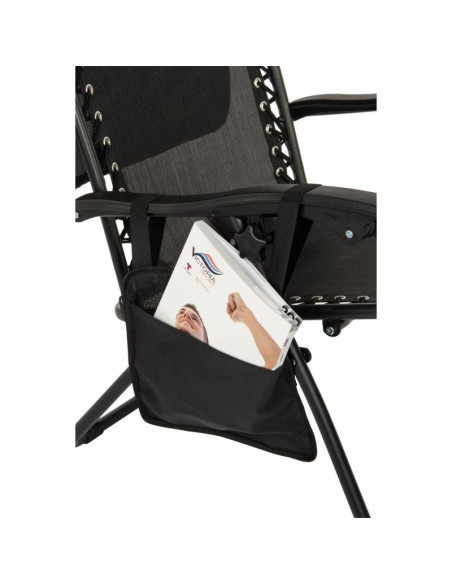 Leżak ogrodowy składany wielofunkcyjny 175x52/65x107cm czarny