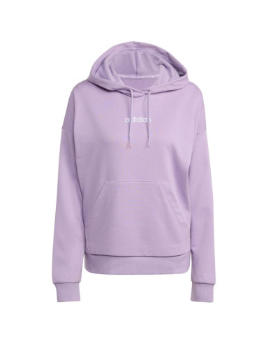 Bluza damska adidas essentials linear french terry hoodie fioletowa jy0036