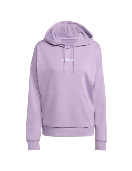Bluza damska adidas essentials linear french terry hoodie fioletowa jy0036