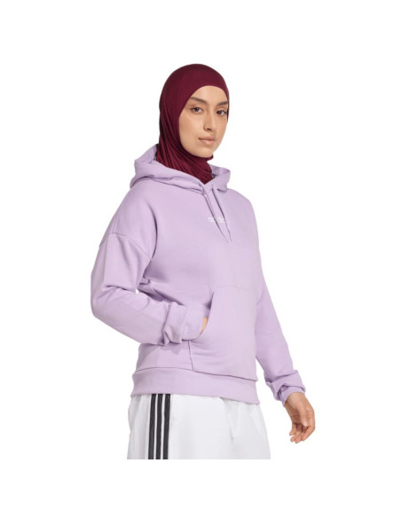 Bluza damska adidas essentials linear french terry hoodie fioletowa jy0036