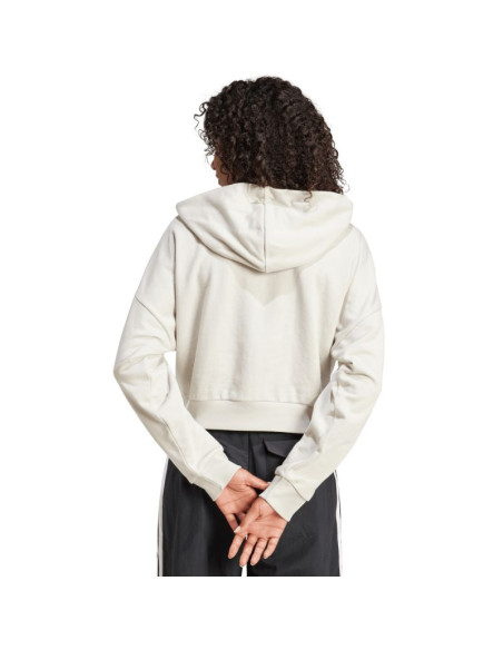 Bluza damska adidas essentials 3-stripes french terry quarter-zip hoodie beżowa jn1958