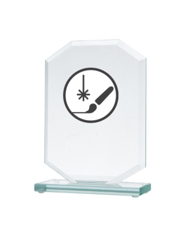 Trofeum szklane grawerowane + wypełnienie farbą