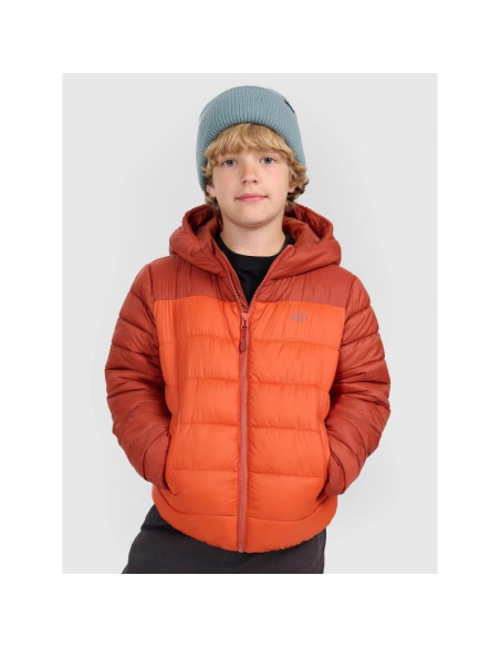 Kurtka puchowa z wypełnieniem syntetycznym chłopięca 4f 4fjraw25tdjam0770-81s