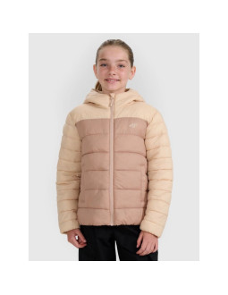 Kurtka puchowa z wypełnieniem syntetycznym dziewczęca 4f 4fjraw25tdjaf0771-83s